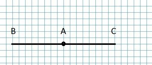 Точка а середина отрезка вс длиной 8 см.построй отрезок вс.