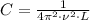 C=\frac{1}{4\pi^{2}\cdot\nu^{2}\cdot{L}}