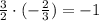 \frac{3}{2}\cdot(-\frac{2}{3})=-1