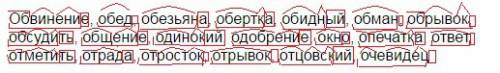 Выпишите слова состав которых соответствует схеме приставка, корень, окончание. обвинение, обед, обе