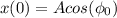 x(0) = Acos( \phi_{0} )