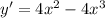 y' = 4x^2 - 4x^3