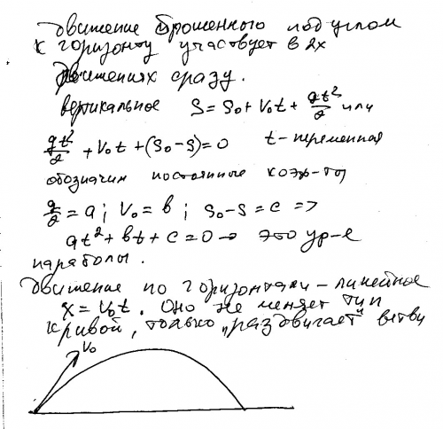 Мальчик бросил мяч под углом к горизонту. какую траекторию описывает в полёте мяч?