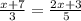 \frac{x+7}{3}=\frac{2x+3}{5}