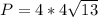 P=4*4 \sqrt{13} 