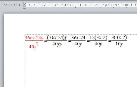Сократите дробь: 36ху-24у/40у в квадрате