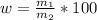 w= \frac{m_{1}}{m_{2}} *100%