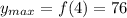 y_{max}=f(4)=76 