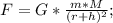 F=G*\frac{m*M}{(r+h)^2};\\