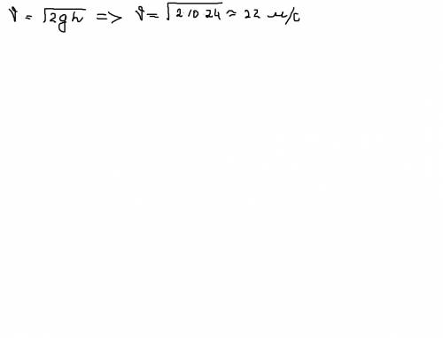 Ледяная сосулька сорвалась с высоты 24 м. какой будет её скорость перед ударом