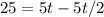 25=5t-5t/2