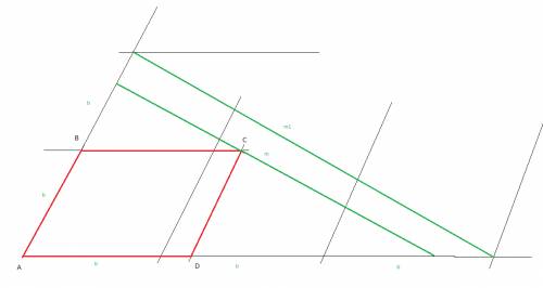 1. дан параллелограмм авсд. проведите через точку с прямую так,чтобы отрезок ее, заключенный между с