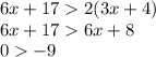 6x+172(3x+4)&#10;\\\&#10;6x+176x+8&#10;\\\&#10;0-9