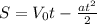 S=V_{0}t-\frac{at^2}{2}