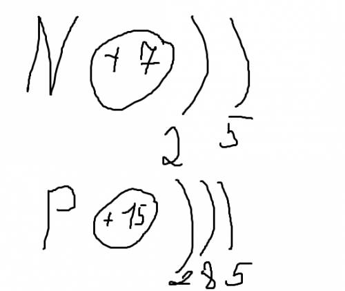 Напишите электронные схемы атомов азота и фосфора.