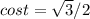  cos t=\sqrt{3}/2 