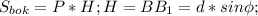 S_{bok}=P*H;H=BB_1=d*sin \phi;