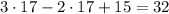 3\cdot17-2\cdot17+15=32