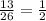 \frac{13}{26} = \frac{1}{2}