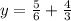 y=\frac{5}{6} +\frac{4}{3} 