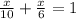 \frac{x}{10}+\frac{x}{6}=1