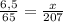 \frac{6,5}{65}=\frac{x}{207}