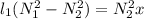 l_{1}(N_{1}^{2} -N_{2}^{2})=N_{2}^{2}x