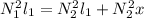 N_{1}^{2} {l_{1} } =N_{2}^{2}{l_{1} +N_{2}^{2}x}