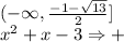 (-\infty,\frac{-1- \sqrt{13} }{2}] \\x^2+x-3 \Rightarrow +