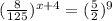 (\frac{8}{125})^{x+4}=(\frac{5}{2})^9