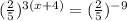 (\frac{2}{5})^{3(x+4)}=(\frac{2}{5})^{-9}