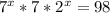 7^{x}*7*2^{x}=98