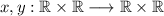 x,y: \mathbb{R}\times \mathbb{R} \longrightarrow\mathbb{R}\times \mathbb{R} 