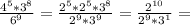 \frac{4^5*3^8}{6^9}=\frac{2^5*2^5*3^8}{2^9*3^9}=\frac{2^{10}}{2^9*3^1}=