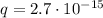 q=2.7\cdot 10^{-15}