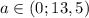 a \in (0;13,5)