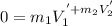 0=m_1V_1^'+m_2V_2^'