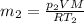 m_{2}=\frac{p_{2}VM}{RT_{2}}