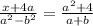 \frac{x+4a}{a^{2}-b^{2}}=\frac{a^{2}+4}{a+b}