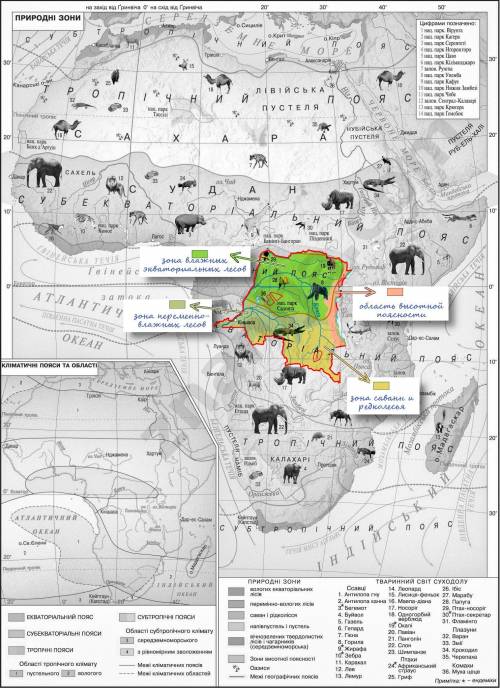 Какие представлены природные зоны в др конго