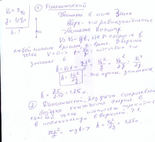 Шарик вылетает из детского пружинного пистолета вертикально вверх с начальной скоростью v0=5м/с. на 