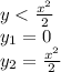 y<\frac{x^2}{2}\\y_1=0\\y_2=\frac{x^2}{2}