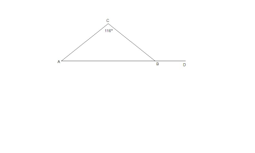 Втреугольнике авс ас=вс угол с=116 , найдите внешний угол свd