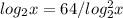 log_2x=64/log_{2}^2x