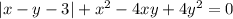  |x-y-3|+x^2-4xy+4y^2=0\\