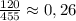 \frac{120}{455}\approx0,26