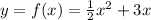 y=f(x) = \frac12 x^2+3x