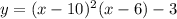 y=(x-10)^2(x-6)-3