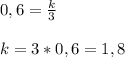 0,6= \frac{k}{3} \\ \\ k=3*0,6=1,8