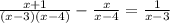 \frac{x+1}{(x-3)(x-4)}-\frac{x}{x-4}=\frac{1}{x-3}